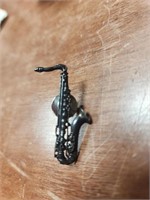 Sterling Silver Saxophone Tie Tack