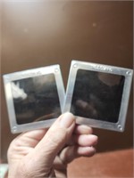 Two Glass Railroad Slides Marked Davidson