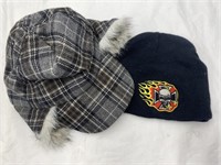 Black Beanie & Gray Flannel Hat