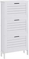 Shoe Storage, 3 Flip Drawers, White