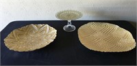 Vtg Mandala & Embosed Serving Platters/Stands