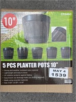 5 Piece Planter Pots 10” Whiskey Barrels