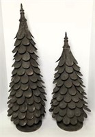 Pair of Metal Christmas Trees