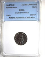 268-270 AD NNC MS63 Claudius II Gothicus