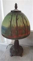 15" Tall Reverse painted Lamp.