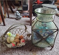 Basket With Eggs, Vase With Colored Blocks