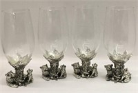 4 Arthur Court Jaguar Goblets In Original Boxes