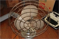 Vintage Round Fan on Chrome Base