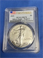 2021 PCGS MS70 SILVER EAGLE - TYPE 2