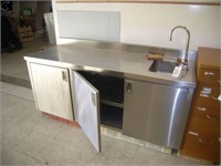 stainless steel 6 foot counter with sink and