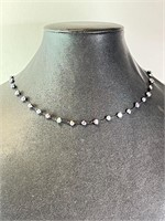 16" Vintage Sterling Pearl Necklace 4 Grams