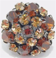 Vintage Chocolate Rhinestone Scatter Pin