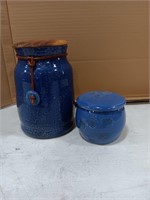 Stoneware/crock jar 4in diameter 7in tall French