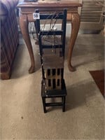 SMALL DECORATIVE CHAIR WITH WOODEN HOUSE ON SEAT