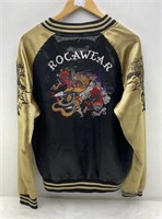 Rocowear embroidered  silk dragon  jacket size Med
