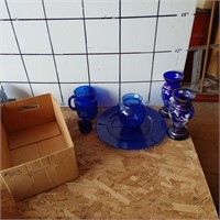 Assorted Blue Glassware