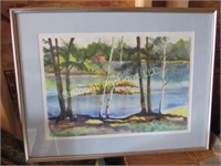 vintage framed  painting Peshtigo river $417