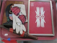 Eagle Wall Hanger, Mini Painted Rolling Pin, Glove