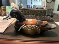 Painted Cast Wood Duck