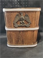 VTG Eagle Emblem Wooden Waste Basket