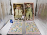 2 poupées de collection en porcelaine , The