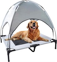 Atomsgear Elevated Pet Bed with Play Mat Grey