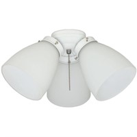 3-Light White Ceiling Fan Shades LED Light Kit