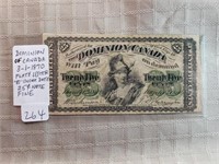 3-1-1870 Dominion of Canada 25 Cent Note F