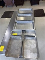 4- Baking Pans and 3- Stainless Steel Warmer Pans