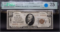 1929 $10 Dollar Bill Thompson North Dakota