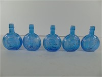 5 Vintage Wheaton Glass President Bottles