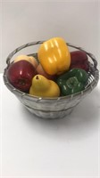 Basket with fruit and veggies