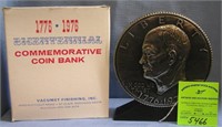 Vintage Eisenhower coin bank mint with original bo