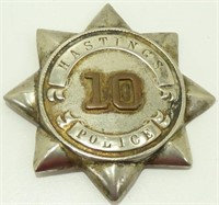 Vintage Police Badge - Hastings Police #10