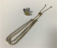 Svarowski bracelet & lapel pin