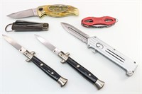 Assorted Switchblades and Pocket Knives