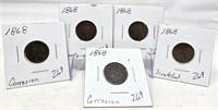 (5) 1868 Cents-Problems
