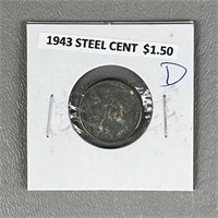 1943 D Steel Cent Coin