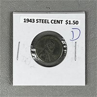 1943 D Steel Cent Coin