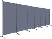 JVVMNJLK Indoor Room Divider 6-Panel  Gray