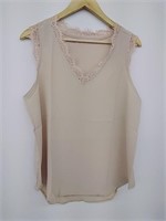 New women's size XL Polyester tan tank top with
