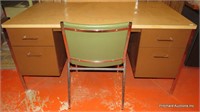 Large Metal Office Desk & Chair