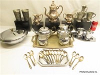 Large 34 Piece Vintage Silver Plate Lot