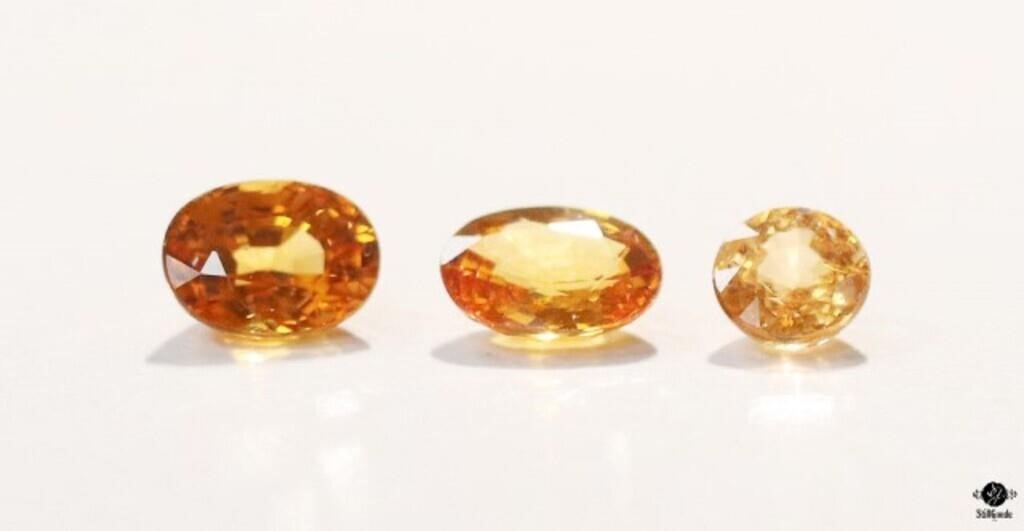 Spessartite Garnet Gemstones / 3 pc