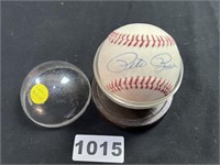 Autographed Baseball-Pete Rose/Lou Brock