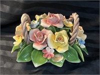 Capodimonte Cesar Savastamo 7" Floral Basket