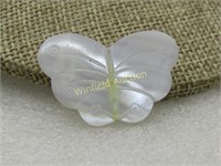 Vintage Carved Mother-of-Pearl Butterfly Brooch, o