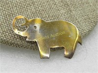 Vintage Gold Tone Elephant Brooch, 1.75"