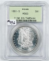 1881-S  Morgan Dollar   PCGS MS-63