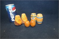 LOT OF WOODEN SALT & PEPPER SETS